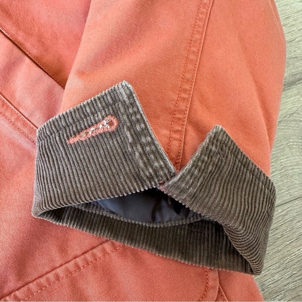 L.L. Bean Women's Rust Orange Jacket with Brown Trim - Picture 4 of 10